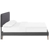 Amaris Full Fabric Platform Bed with Round Splayed Legs Gray MOD-5903-GRY