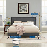 Amaris Full Fabric Platform Bed with Round Splayed Legs Gray MOD-5903-GRY