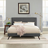 Amaris Queen Fabric Platform Bed with Round Splayed Legs Gray MOD-5904-GRY