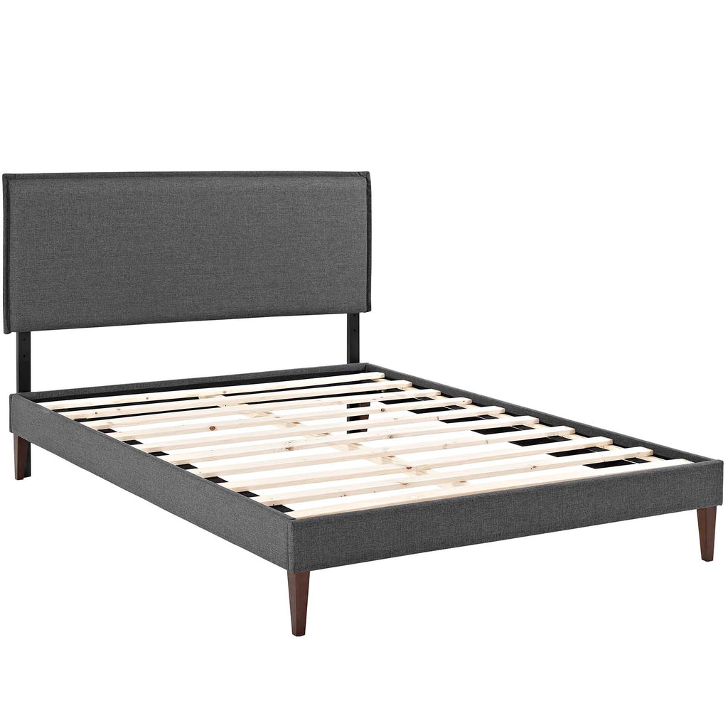 Amaris Full Fabric Platform Bed with Squared Tapered Legs Gray MOD-5907-GRY