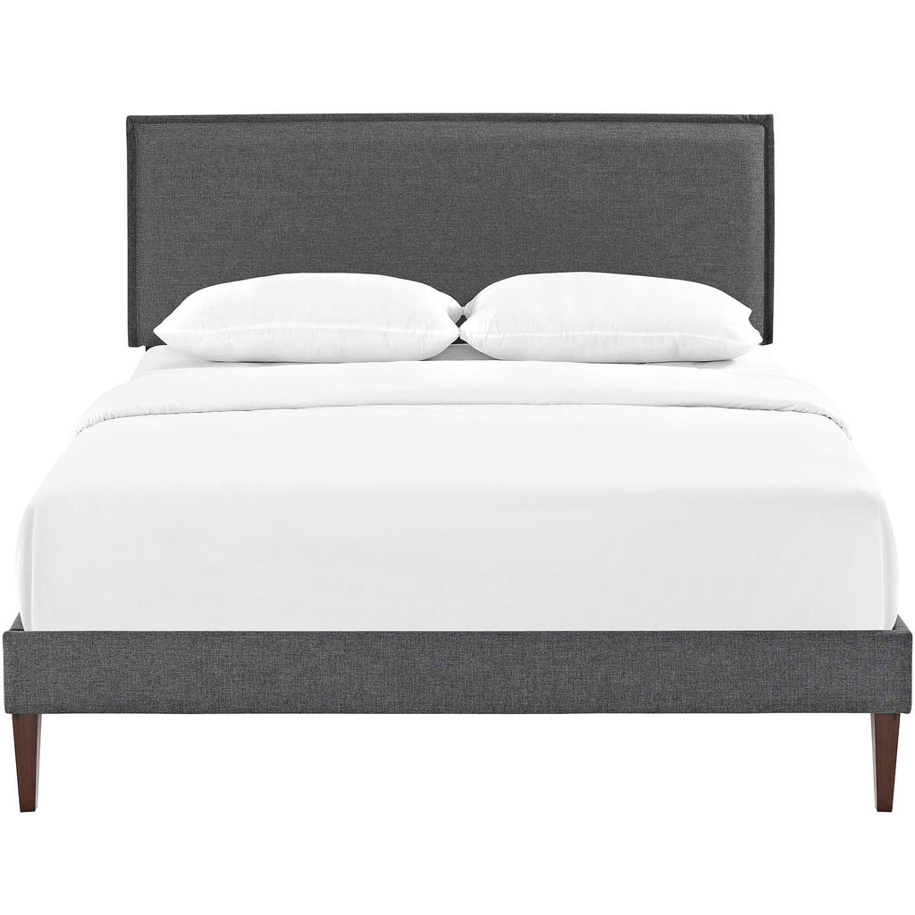 Amaris Full Fabric Platform Bed with Squared Tapered Legs Gray MOD-5907-GRY