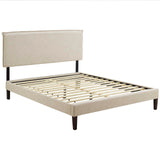 Amaris Queen Fabric Platform Bed with Squared Tapered Legs Beige MOD-5908-BEI
