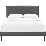 Amaris King Fabric Platform Bed with Squared Tapered Legs Gray MOD-5909-GRY