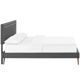 Virginia Full Fabric Platform Bed with Round Splayed Legs Gray MOD-5913-GRY