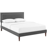 Virginia Queen Fabric Platform Bed with Squared Tapered Legs Gray MOD-5923-GRY