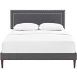 Virginia Queen Fabric Platform Bed with Squared Tapered Legs Gray MOD-5923-GRY