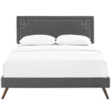 Ruthie Queen Fabric Platform Bed with Round Splayed Legs Gray MOD-5931-GRY