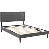 Ruthie Full Fabric Platform Bed with Squared Tapered Legs Gray MOD-5937-GRY