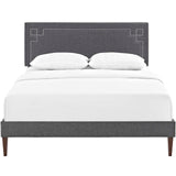 Ruthie Full Fabric Platform Bed with Squared Tapered Legs Gray MOD-5937-GRY