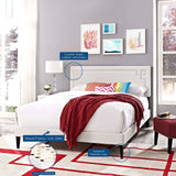 Ruthie Queen Vinyl Platform Bed with Squared Tapered Legs White MOD-5938-WHI