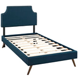 Corene Twin Fabric Platform Bed with Round Splayed Legs Azure MOD-5943-AZU