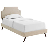 Corene Twin Fabric Platform Bed with Round Splayed Legs Beige MOD-5943-BEI