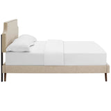 Corene Full Fabric Platform Bed with Round Splayed Legs Beige MOD-5945-BEI
