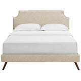 Corene Full Fabric Platform Bed with Round Splayed Legs Beige MOD-5945-BEI