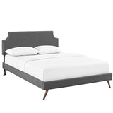 Corene Full Fabric Platform Bed with Round Splayed Legs Gray MOD-5945-GRY