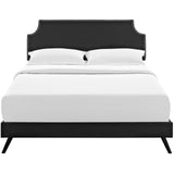 Corene Queen Vinyl Platform Bed with Round Splayed Legs Black MOD-5946-BLK