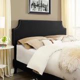 Corene Queen Vinyl Platform Bed with Round Splayed Legs Black MOD-5946-BLK