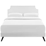 Corene Queen Vinyl Platform Bed with Round Splayed Legs White MOD-5946-WHI