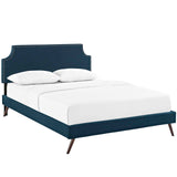 Corene Queen Fabric Platform Bed with Round Splayed Legs Azure MOD-5947-AZU