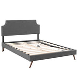 Corene Queen Fabric Platform Bed with Round Splayed Legs Gray MOD-5947-GRY