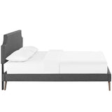Corene Queen Fabric Platform Bed with Round Splayed Legs Gray MOD-5947-GRY