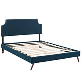 Corene King Fabric Platform Bed with Round Splayed Legs Azure MOD-5949-AZU