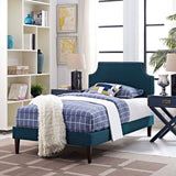 Corene Twin Fabric Platform Bed with Squared Tapered Legs Azure MOD-5951-AZU