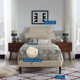 Corene Twin Fabric Platform Bed with Squared Tapered Legs Beige MOD-5951-BEI