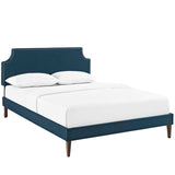 Corene Full Fabric Platform Bed with Squared Tapered Legs Azure MOD-5953-AZU