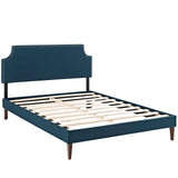 Corene Full Fabric Platform Bed with Squared Tapered Legs Azure MOD-5953-AZU