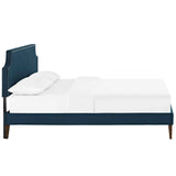 Corene Full Fabric Platform Bed with Squared Tapered Legs Azure MOD-5953-AZU