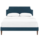 Corene Full Fabric Platform Bed with Squared Tapered Legs Azure MOD-5953-AZU