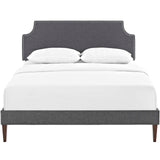 Corene Queen Fabric Platform Bed with Squared Tapered Legs Gray MOD-5955-GRY