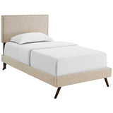 Macie Twin Fabric Platform Bed with Round Splayed Legs MOD-5959-BEI