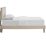 Macie Twin Fabric Platform Bed with Round Splayed Legs Beige MOD-5959-BEI