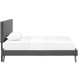 Macie Twin Fabric Platform Bed with Round Splayed Legs MOD-5959-GRY