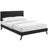 Macie Full Vinyl Platform Bed with Round Splayed Legs