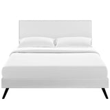 Macie Full Vinyl Platform Bed with Round Splayed Legs MOD-5960-WHI