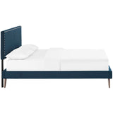 Macie Full Fabric Platform Bed with Round Splayed Legs Azure MOD-5961-AZU