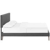 Macie Full Fabric Platform Bed with Round Splayed Legs Gray MOD-5961-GRY