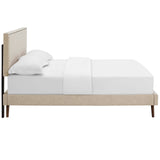 Macie Queen Fabric Platform Bed with Round Splayed Legs Beige MOD-5963-BEI