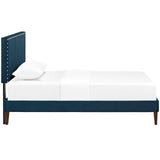 Macie Twin Fabric Platform Bed with Squared Tapered Legs Azure MOD-5967-AZU