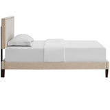 Macie Twin Fabric Platform Bed with Squared Tapered Legs Beige MOD-5967-BEI