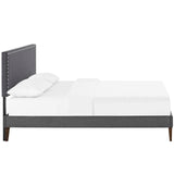 Macie Full Fabric Platform Bed with Squared Tapered Legs Gray MOD-5969-GRY