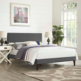 Macie Full Fabric Platform Bed with Squared Tapered Legs Gray MOD-5969-GRY