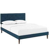 Tarah Fabric Platform Bed With Tapered Legs