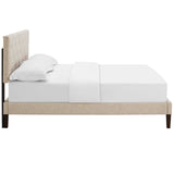 Tarah King Fabric Platform Bed with Squared Tapered Legs Beige MOD-5989-BEI