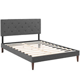 Tarah King Fabric Platform Bed with Squared Tapered Legs Gray MOD-5989-GRY