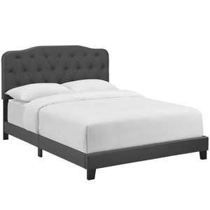 Amelia Twin Faux Leather Bed Gray MOD-5990-GRY