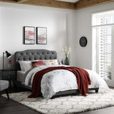 Amelia Queen Faux Leather Bed Gray MOD-5992-GRY